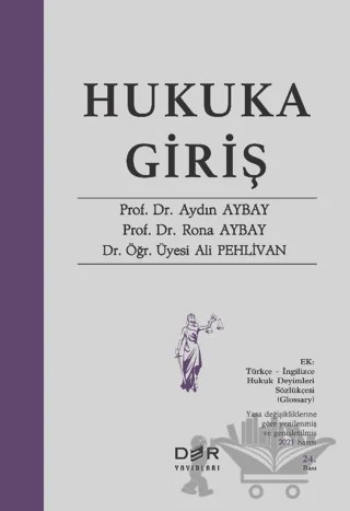 Hukuka Giriş – Ali Pehlivan, Aydın Aybay, Rona Aybay – Der Yayınları kitap kapağı