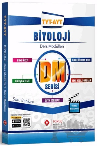 YKS TYT AYT Biyoloji DM Ders Modülleri Soru Bankası – Kolektif – Sonuç Yayınları kitap kapağı