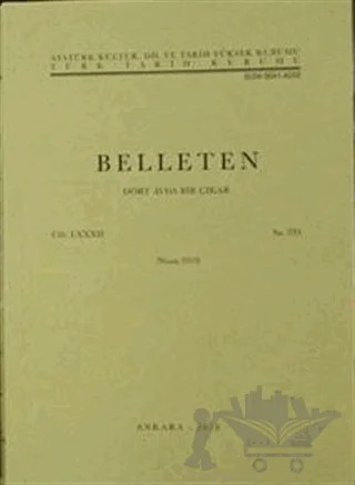 Belleten Sayı: 293 Nisan 2018 – Türk Tarih Kurumu Yayınları kitap kapağı