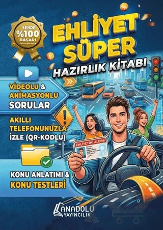 Ehliyet Süper Hazırlık Kitabı – Nedim Şeker – Anadolu Yayıncılık kitap kapağı