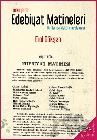 Türkiye’de Edebiyat Matineleri – Erol Gökşen – h2o Kitap kitap kapağı