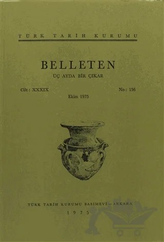 Belleten Sayı: 156 Cilt: 39 – Türk Tarih Kurumu Yayınları kitap kapağı