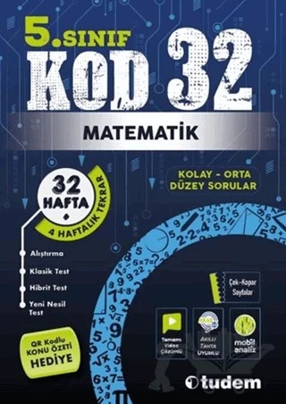 5. Sınıf Matematik Kod 32 Tekrar Testleri – Kolektif – Tudem Yayınları - Bayilik kitap kapağı