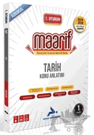 1. Oturum Maarif Tarih Konu Anlatımı 1. Kitap – Kolektif – Paraf Yayınları kitap kapağı