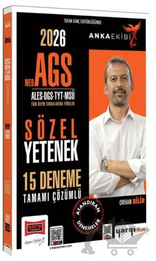 2026 MEB-AGS ALES DGS TYT MSÜ Anka Ekibi Sözel Yetenek Tamamı Çözümlü 15 Deneme – Orhan Bilir – Yargı Yayınevi kitap kapağı