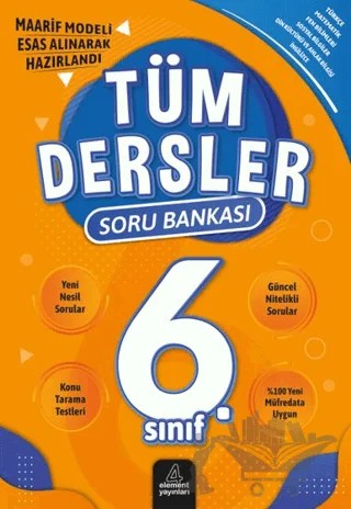 6. Sınıf Tüm Dersler Soru Bankası – Yunus Emre Çekiç – 4 Element Yayınları kitap kapağı