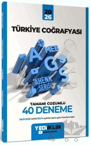 2026 MEB-AGS Ahenk Türkiye Coğrafyası Tamamı Çözümlü 40 Deneme – Kolektif – Yediiklim Yayınları kitap kapağı