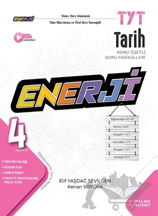 TYT Enerji Tarih Konu Özetli Soru Fasikülleri (4 Fasikül) – Elif Yaşdağ Sevilgen, Kenan Soycan – Palme Yayınları kitap kapağı