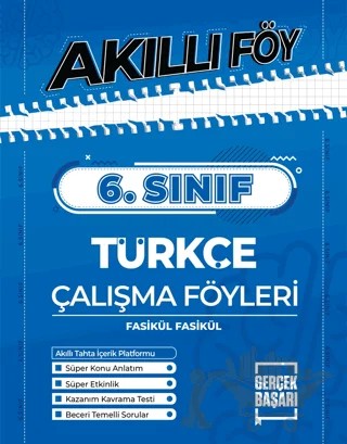 6. Sınıf Türkçe Akıllı Föy – Kolektif – Gerçek Başarı Yayınları kitap kapağı