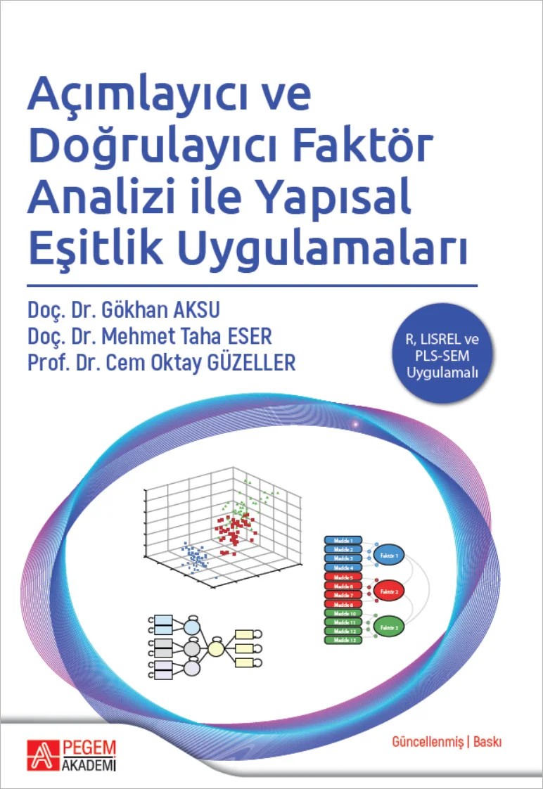 Açımlayıcı ve Doğrulayıcı Faktör Analizi ile Yapısal Eşitlik Uygulamaları – Pegem Akademi Yayıncılık kitap kapağı