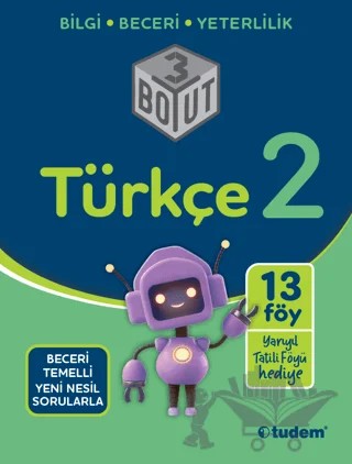 2. Sınıf Türkçe 3 Boyut – Kolektif – Tudem Yayınları - Bayilik kitap kapağı
