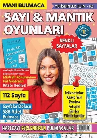 Maxi Sayı ve Mantık Oyunları Ağustos - Eylül - Ekim 2022 – Maxi Yayıncılık kitap kapağı