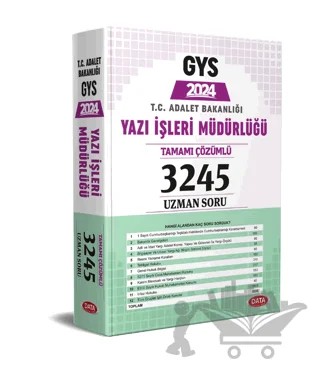 T.C. Adalet Bakanlığı Yazı İşleri Müdürlüğü GYS Tamamı Çözümlü 3245 Uzman Soru Bankası – Kolektif – Data Yayınları kitap kapağı