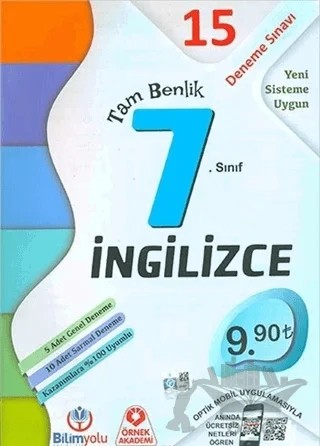 7. Sınıf İngilizce Tam Benlik 15 Deneme Sınavı – Kolektif – Bilimyolu Yayıncılık kitap kapağı