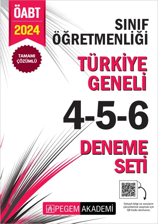 2024 KPSS ÖABT Sınıf Öğretmenliği Tamamı Çözümlü Türkiye Geneli 4-5-6 (3'lü Deneme Seti) – 6 (3'lü Deneme Seti) – Pegem Akademi Yayıncılık kitap kapağı