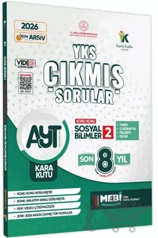 2026 YKS-AYT Sosyal Bilimler Sözel 2 Karakutu ÖSYM Çıkmış Soru Bankası Çözümlü Konu Konu Son 8 Yıl – Kolektif – Karakutu Yayın kitap kapağı