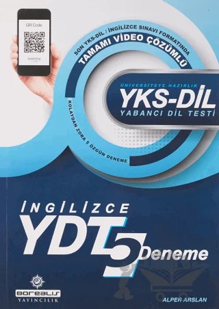 YKS Dil İngilizce Video Çözümlü 5 Deneme – Alper Arslan – Borealis Yayıncılık kitap kapağı