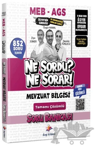 2026 MEB AGS Mevzuat Bilgisi Ne Sordu Ne Sorar Tamamı Video Çözümlü Soru Bankası – Özgür Hamal, Ziya Sümer, Devrim Toklucu – Dizgi Kitap kitap kapağı