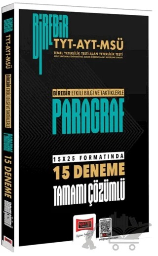 2026 Birebir TYT-AYT-MSÜ Paragraf Tamamı Çözümlü 15 Deneme Sınavı – Kolektif – Yargı Yayınevi kitap kapağı