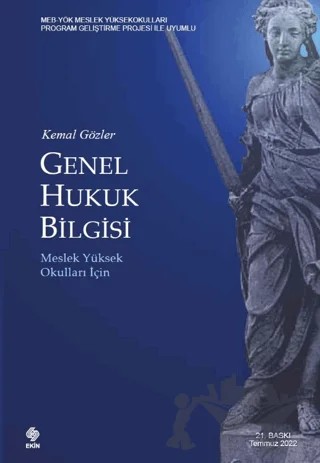 Genel Hukuk Bilgisi – Kemal Gözler – Ekin Basım Yayın kitap kapağı