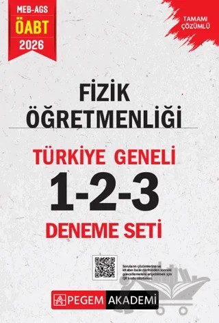 2026 MEB AGS ÖABT Fizik Öğretmenliği Tamamı Çözümlü Türkiye Geneli 1-2-3 (3'lü Deneme Seti) – Kolektif – Pegem Akademi Yayıncılık kitap kapağı
