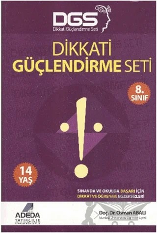 Adeda DGS Dikkati Güçlendirme Seti 8. Sınıf 14 Yaş – Osman Abalı – Adeda Yayınları kitap kapağı