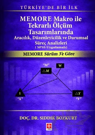 Memore Makro ile Tekrarlı Ölçüm Tasarımlarında Aracılık, Düzenleyicilik ve Durumsal Süreç Analizleri (SPSS Uygulamalı) – Sıddık Bozkurt – Ekin Basım Yayın kitap kapağı