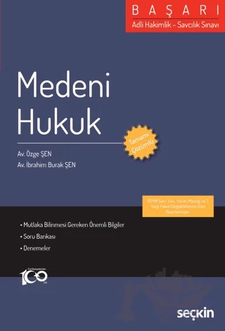 Adli Hakimlik Savcılık Sınavı BAŞARI - Medeni Hukuk – Özge Şen, İbrahim Burak Şentürk – Seçkin Yayıncılık kitap kapağı