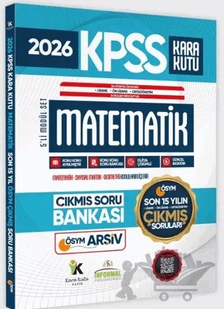 2026 FULLKPSS Lisans -Önlisans-Ortaöğretim Matematik Kara Kutu ÖSYM Çıkmış Soru Bankası Son 15 Yıl – Kolektif – Karakutu Yayın kitap kapağı