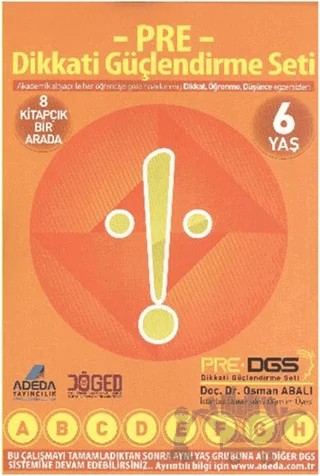 Adeda PRE Dikkati Güçlendirme Seti Anasınıfı 6 Yaş – Osman Abalı – Adeda Yayınları kitap kapağı