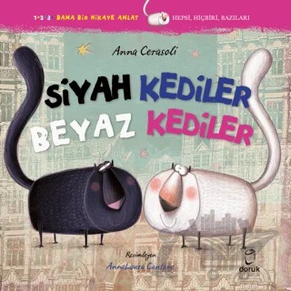 Siyah Kediler Beyaz Kediler – Anna Cerasoli – Doruk Yayınları kitap kapağı