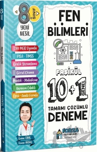 8. Sınıf LGS Fen Bilimleri Tamamı Çözümlü Fasikül 10 Branş 1 Genel Deneme – Kolektif – Forza Yayınları kitap kapağı