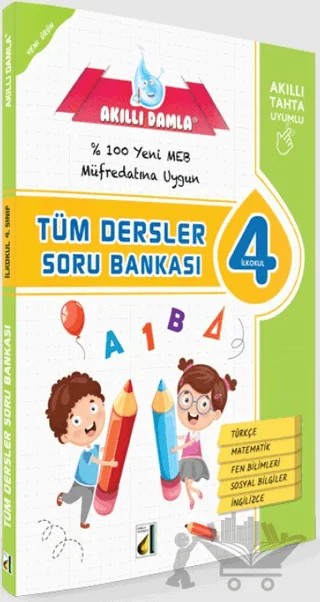 4. Sınıf Akıllı Damla Tüm Dersler Soru Bankası – Abdullah Çoşkun – Damla Yayınevi kitap kapağı
