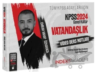2024 KPSS Vatandaşlık Video Ders Notları – Emrah Vahap Özkaraca – İndeks Akademi Yayıncılık kitap kapağı
