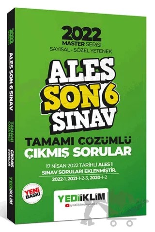 2022 ALES Master Serisi Sayısal Sözel Yetenek Son 6 Sınav Tamamı Çözümlü Çıkmış Sorular – Kolektif – Yediiklim Yayınları kitap kapağı