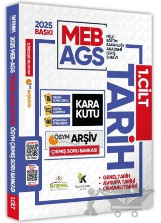 2025 MEB-AGS Tarih Kara Kutusu 1. Cilt ÖSYM Çıkmış Soru Havuzu Bankası Konu Özetli Video/PDF Çözümlü – Kolektif – Karakutu Yayın kitap kapağı