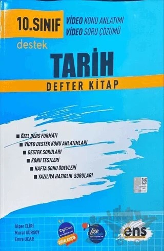 10. Sınıf Tarih Destek Defter Kitap – Alper Eliri, Murat Gürsoy, Emre Uçar – ENS Yayınları kitap kapağı