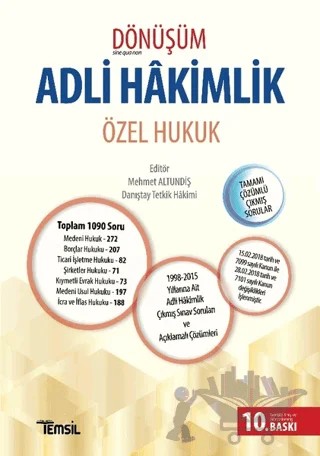 Dönüşüm Adli Hakimlik - Özel Hukuk – Kolektif – Temsil Kitap kitap kapağı