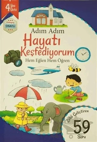 Adım Adım Hayatı Keşfediyorum 4 Yaş - Zeka Geliştiren 59 Soru – Kolektif – Revzen Kitap kitap kapağı