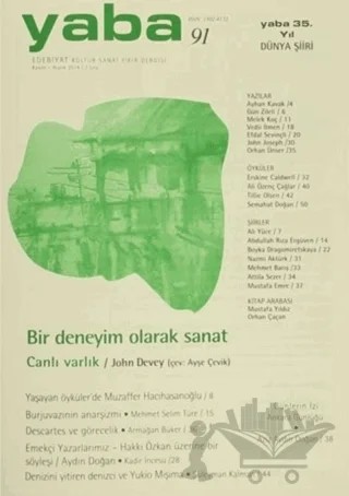 Yaba Edebiyat Dergisi Sayı: 91 – Yaba Dergisi Yayınları kitap kapağı