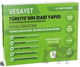 Vesayet Türkiye'nin İdari Yapısı (Cumhurbaşkanlığı Kararnameleri) Konu Anlatımı – M. Sami Sönmez – Pelikan Tıp Teknik Yayıncılık kitap kapağı