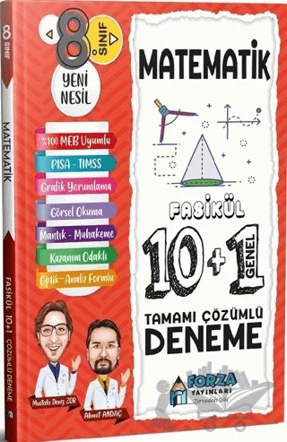 8. Sınıf LGS Matematik Tamamı Çözümlü Fasikül 10 Branş 1 Genel Deneme – Kolektif – Forza Yayınları kitap kapağı