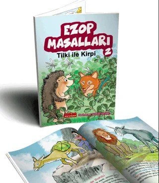Ezop Masalları 2 / Tilki ile Kirpi – Ezop – Bordo Ressam kitap kapağı