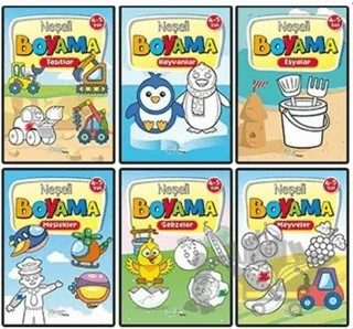 Neşeli Boyama 6 Kitap Set 4-5 Yaş – Kolektif – Pinokyo Yayınları kitap kapağı