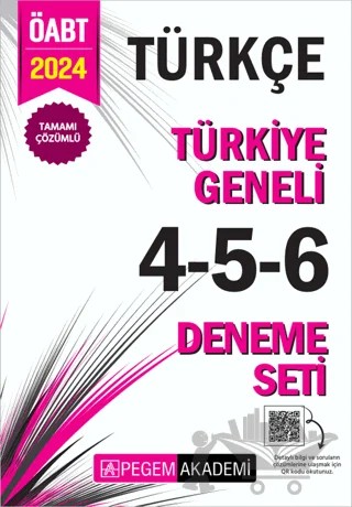 2024 KPSS ÖABT Türkçe Tamamı Çözümlü Türkiye Geneli 4-5-6 (3'lü Deneme Seti) – Kolektif – Pegem Akademi Yayıncılık kitap kapağı