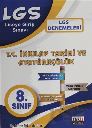 LGS T.C. İnkılap Tarihi ve Atatürkçülük Denemesi 8. Sınıf – Kolektif – Tekiz Yayıncılık kitap kapağı