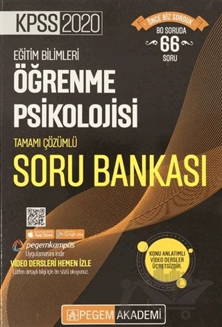 KPSS Eğitim Bilimleri Tamamı Çözümlü Modüler Soru Bankası - Eğitim Bilimleri Öğrenme Psikolojisi – Kolektif – Pegem Akademi Yayıncılık kitap kapağı