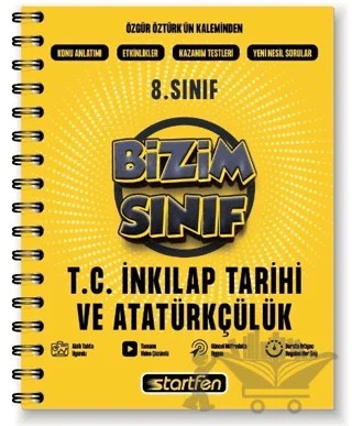 8. Sınıf T.C. İnkılap Tarihi ve Atatürkçülük Bizim Sınıf Defter – Kolektif – Startfen Yayınları kitap kapağı