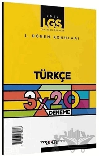 2022 LGS Türkçe 1. Dönem Konularına Göre 3x20 Deneme – Kolektif – Marka Yayınları kitap kapağı