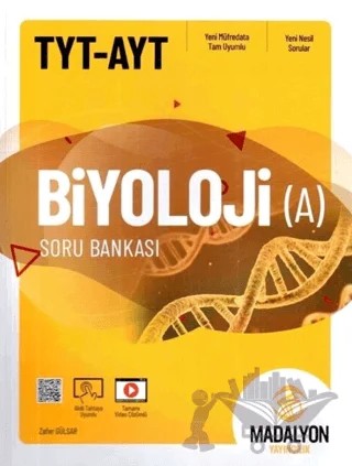 TYT - AYT Biyoloji-A Soru Bankası – Zafer Gülsar – Madalyon Yayınları kitap kapağı